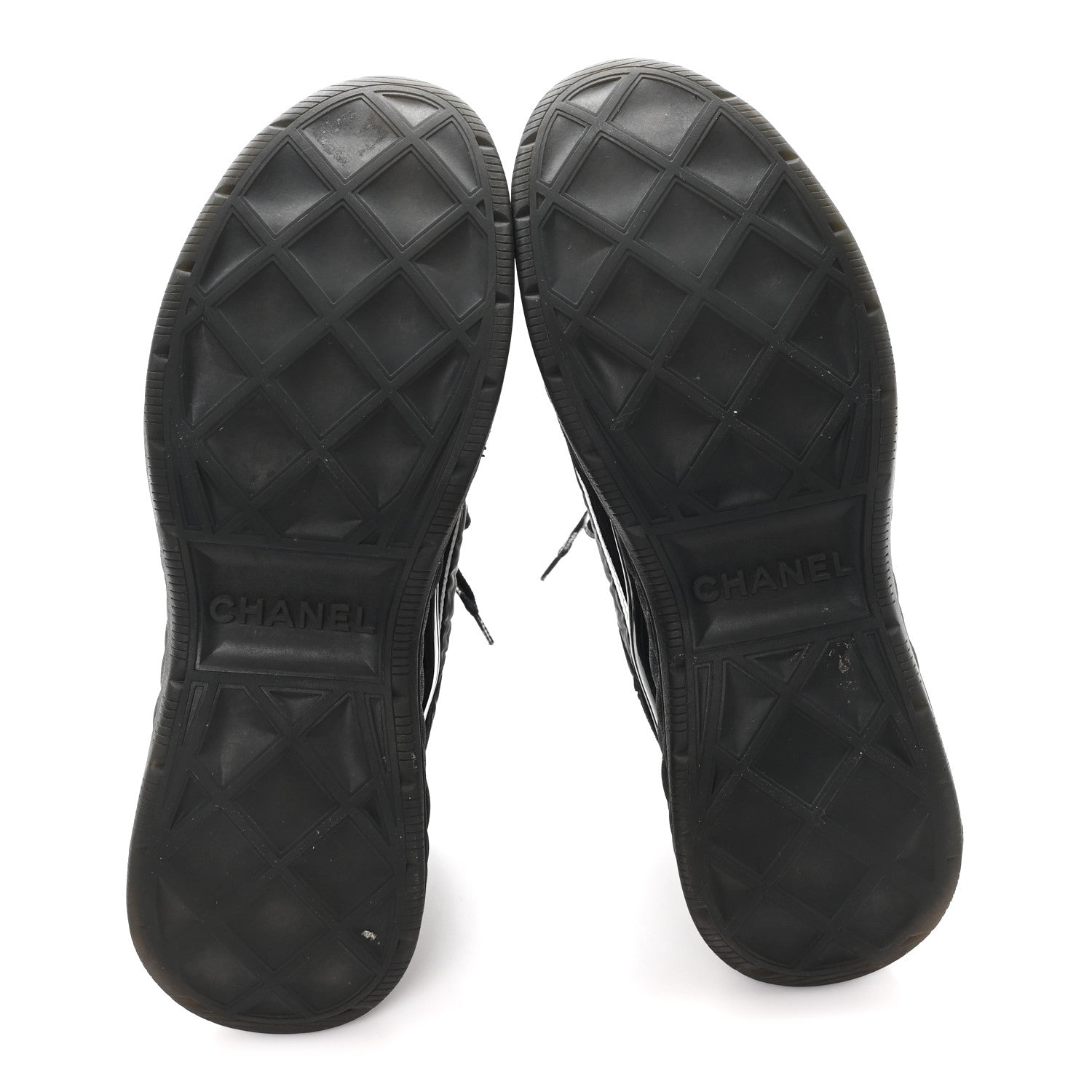 Chanel Fabric Suede Mens CC Sneakers 44 Black 6 of 9