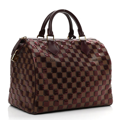Louis Vuitton Damier Paillettes Speedy 30 Rouge 3 of 11