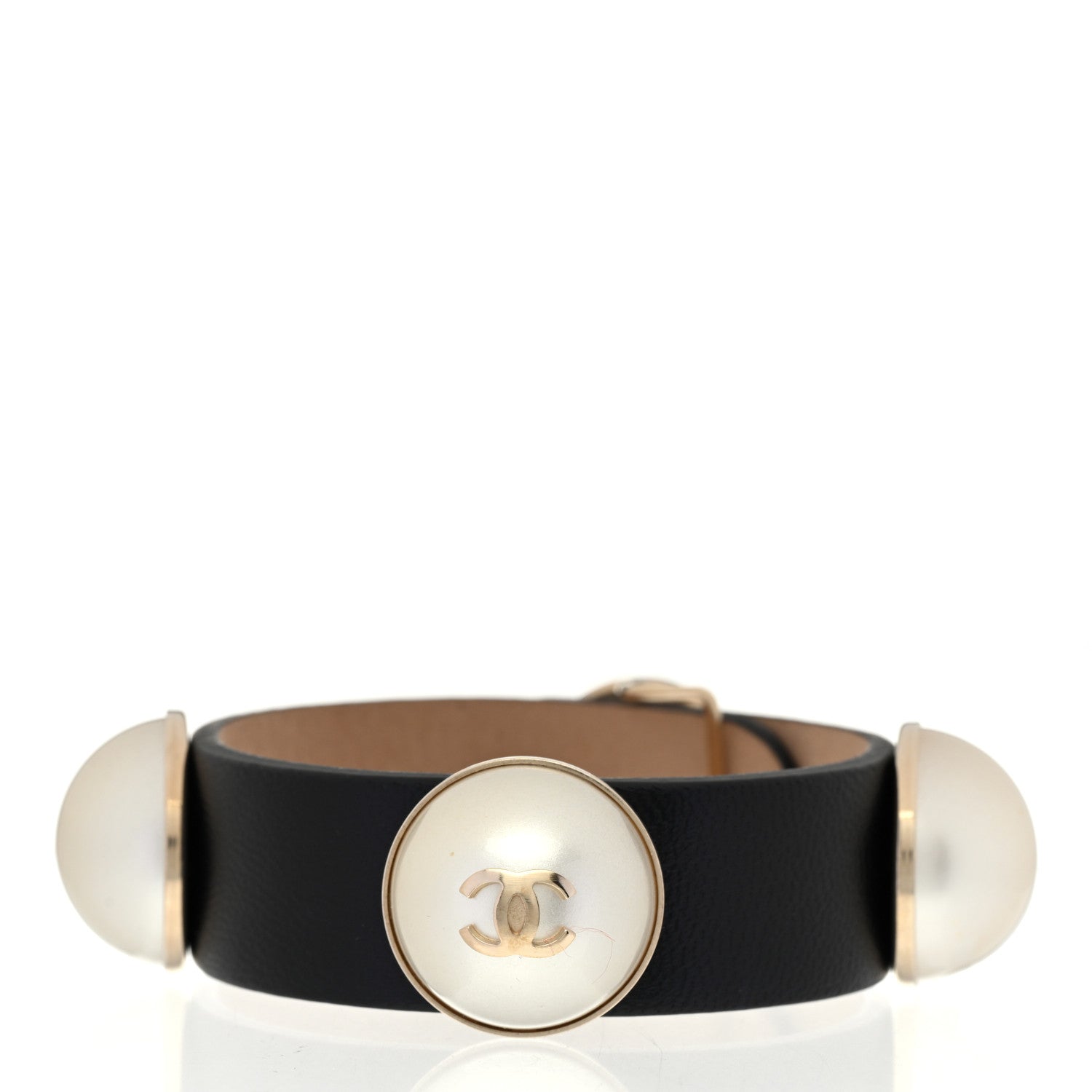 Chanel Lambskin Pearl CC Bracelet M Black 3 of 7
