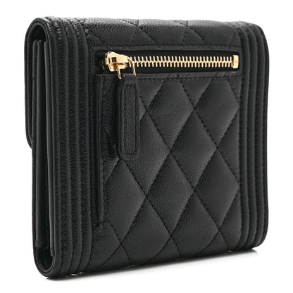 Chanel Caviar Quilted Compact Boy Wallet Black 3 of 11