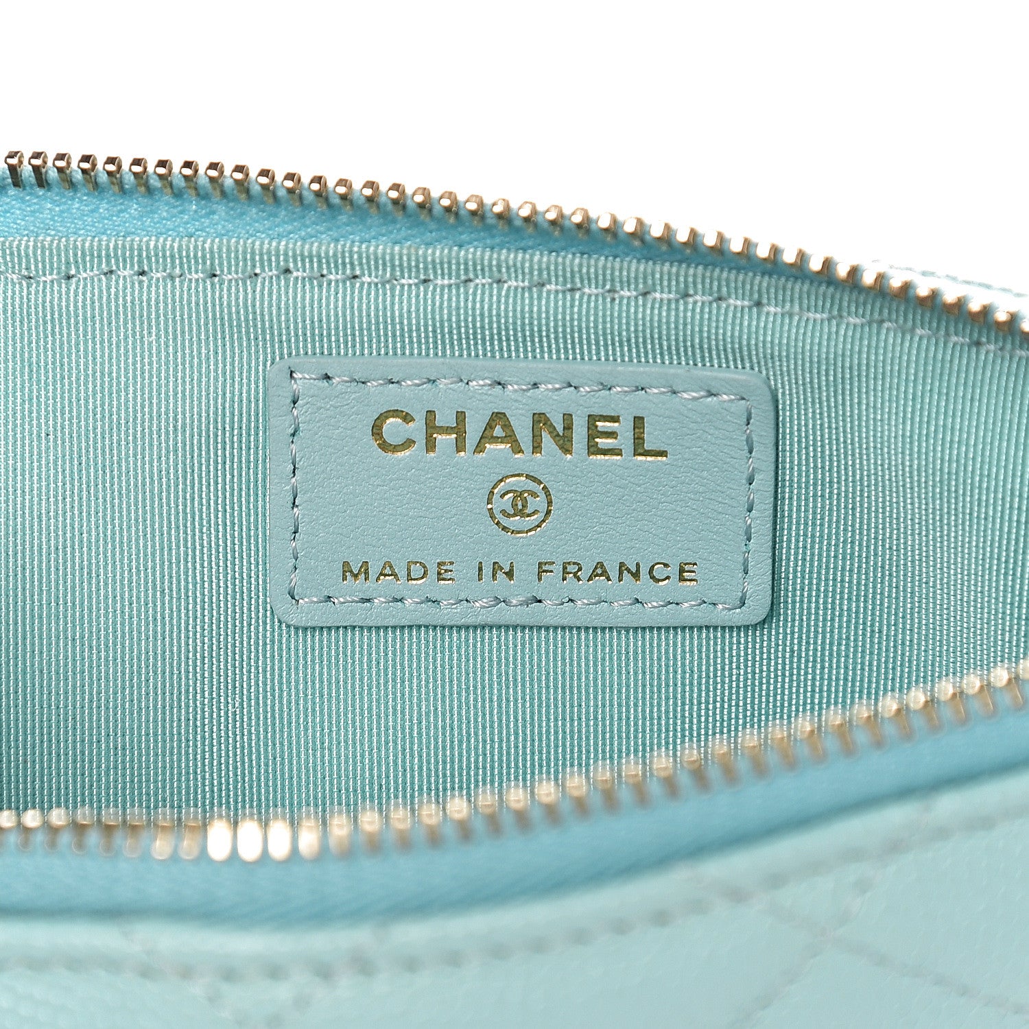 Chanel Caviar Quilted Classic Flat Wallet Pouch Light Blue 5 of 7
