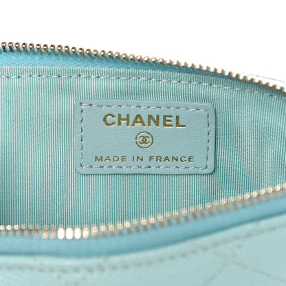 Chanel Caviar Quilted Classic Flat Wallet Pouch Light Blue 5 of 7