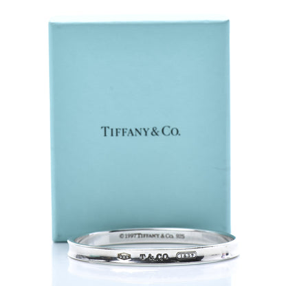 Tiffany Sterling Silver Narrow 1837 Bangle Bracelet 6 of 6