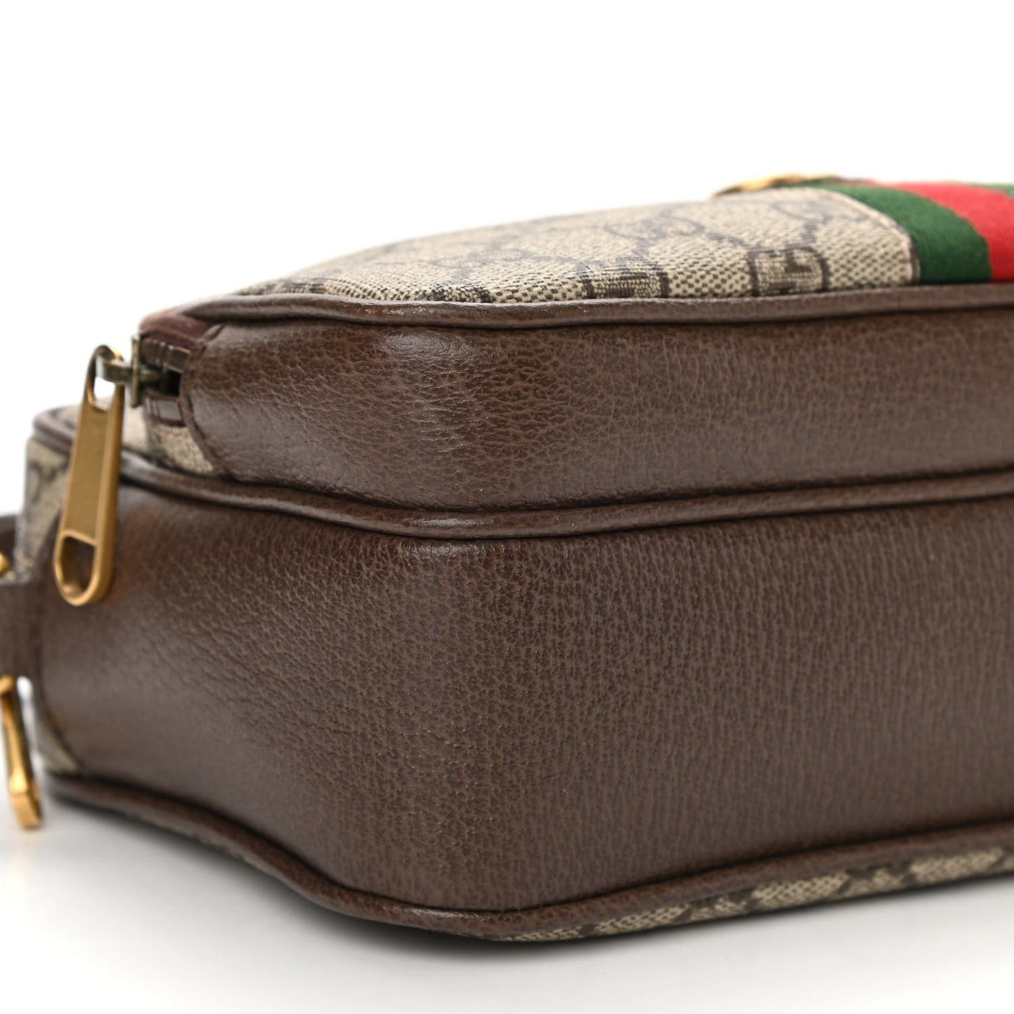 GG Supreme Monogram Calfskin Web Small Ophidia Messenger Bag Beige Ebony New Acero