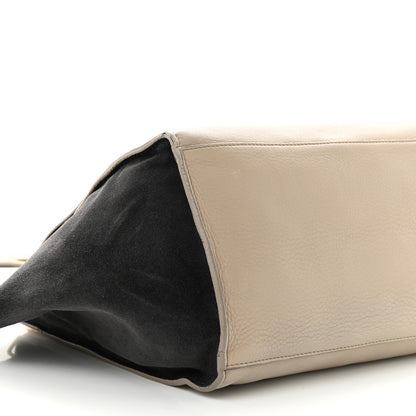 Celine Drummed Calfskin Suede Medium Trapeze Black Taupe 8 of 15