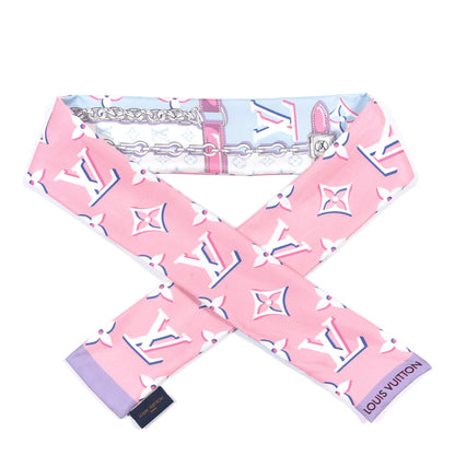 Louis Vuitton Silk Monogram Escale Perfect Match Bandeau Bleu Rose 1 of 5