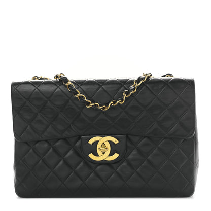 Chanel Lambskin Quilted XL Jumbo Single Flap Black 1 of 10