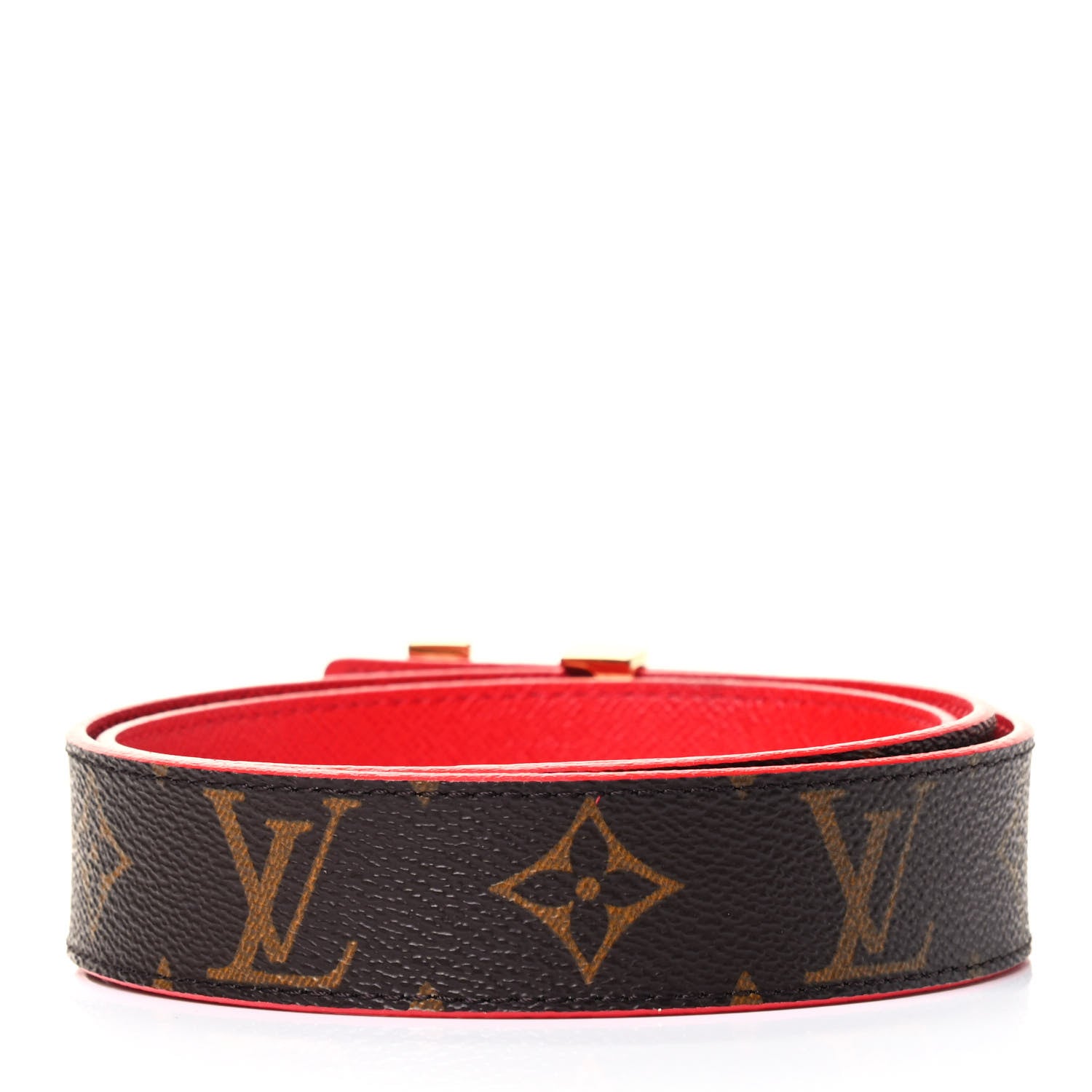 Louis Vuitton Calfskin Monogram LV Initiales Reversible Belt 80 32 Red 2 of 3