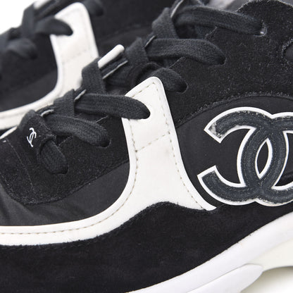 Chanel Lycra Womens CC Sneakers 38.5 Black 7 of 13