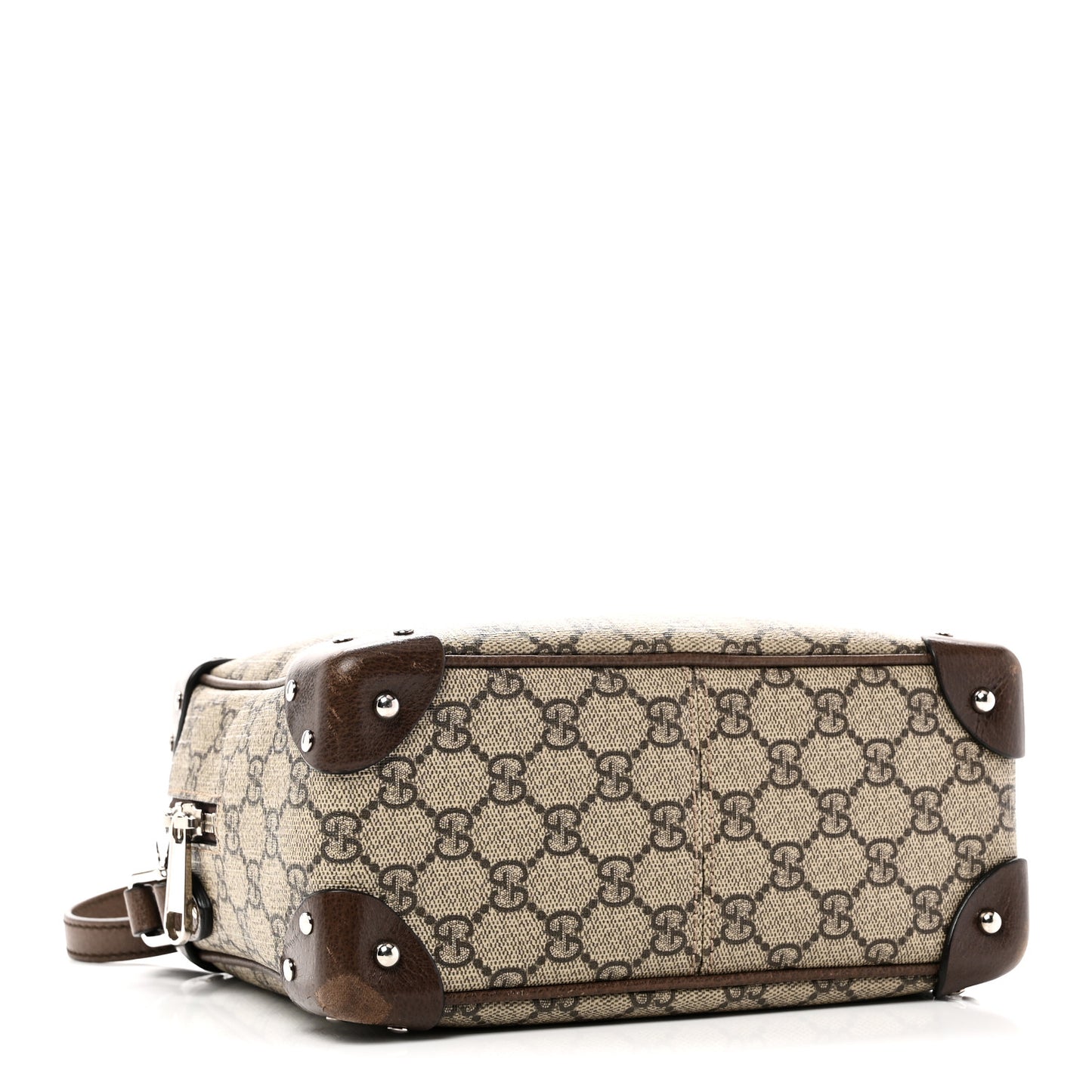 GG Supreme Monogram Textured Calfskin Square Messenger Bag Beige Ebony New Acero