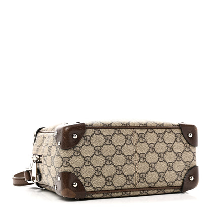 Gucci GG Supreme Monogram Textured Calfskin Square Messenger Bag Beige Ebony New Acero 4 of 11