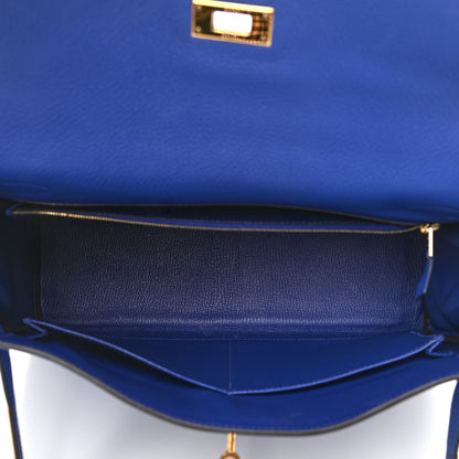 Hermes Togo Kelly Retourne 32 Bleu Electrique 5 of 11