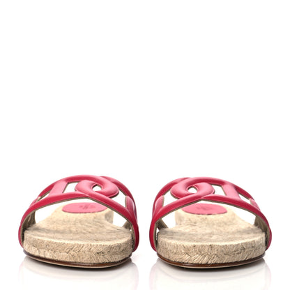 Hermes Nappa Famosa Espadrille Sandals 37 Rosa Framboise 2 of 7