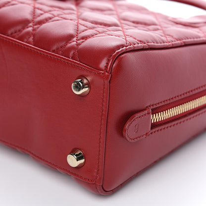 Christian Dior Lambskin Cannage Lily Tote Dark Red 7 of 9