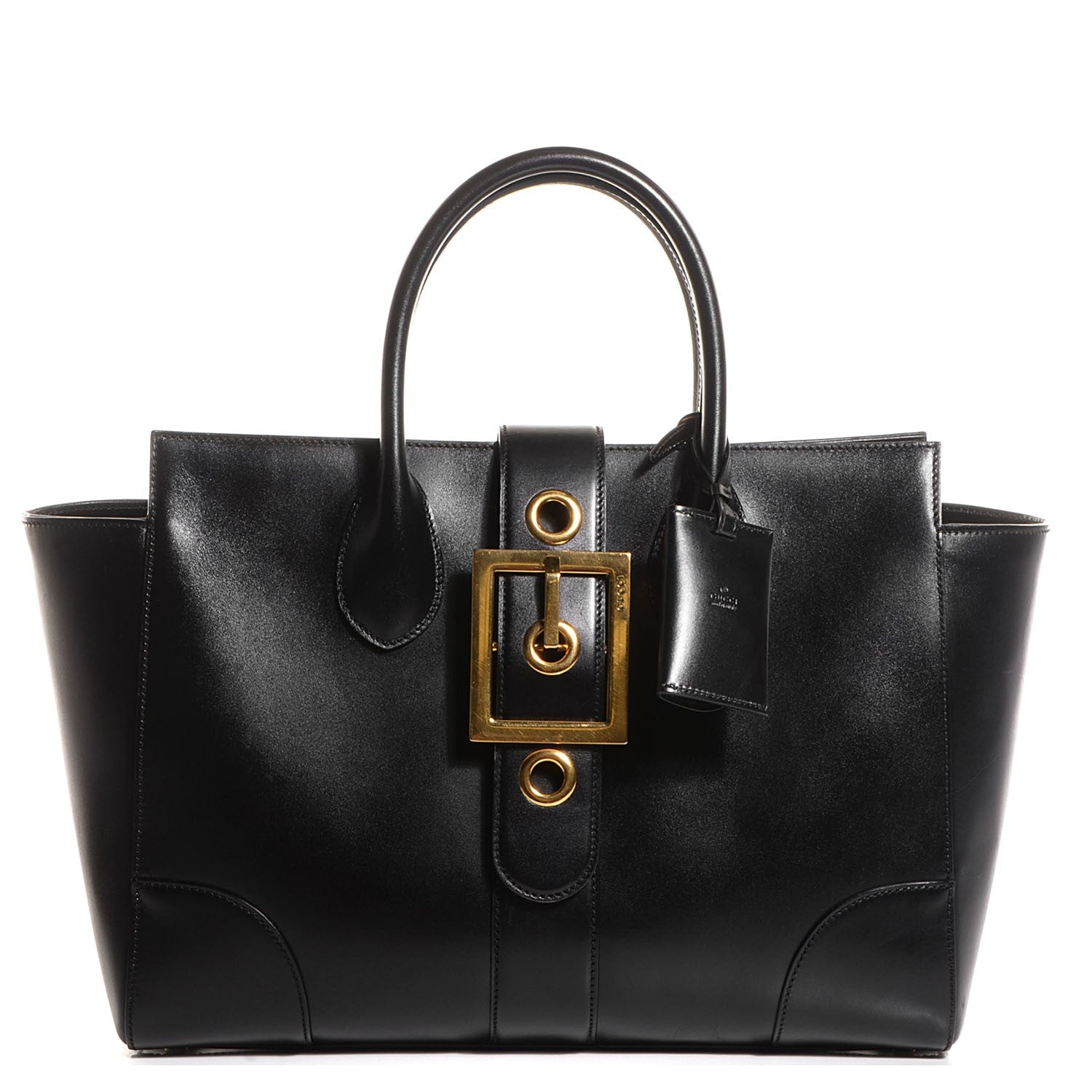 Gucci Calfskin Medium Lady Buckle Top Handle Bag Black 1 of 7