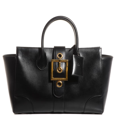 Gucci Calfskin Medium Lady Buckle Top Handle Bag Black 1 of 7