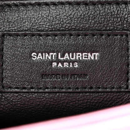 Saint Laurent Metallic Lambskin Quilted Sade Puffer Envelope Clutch New Azalea 6 of 9
