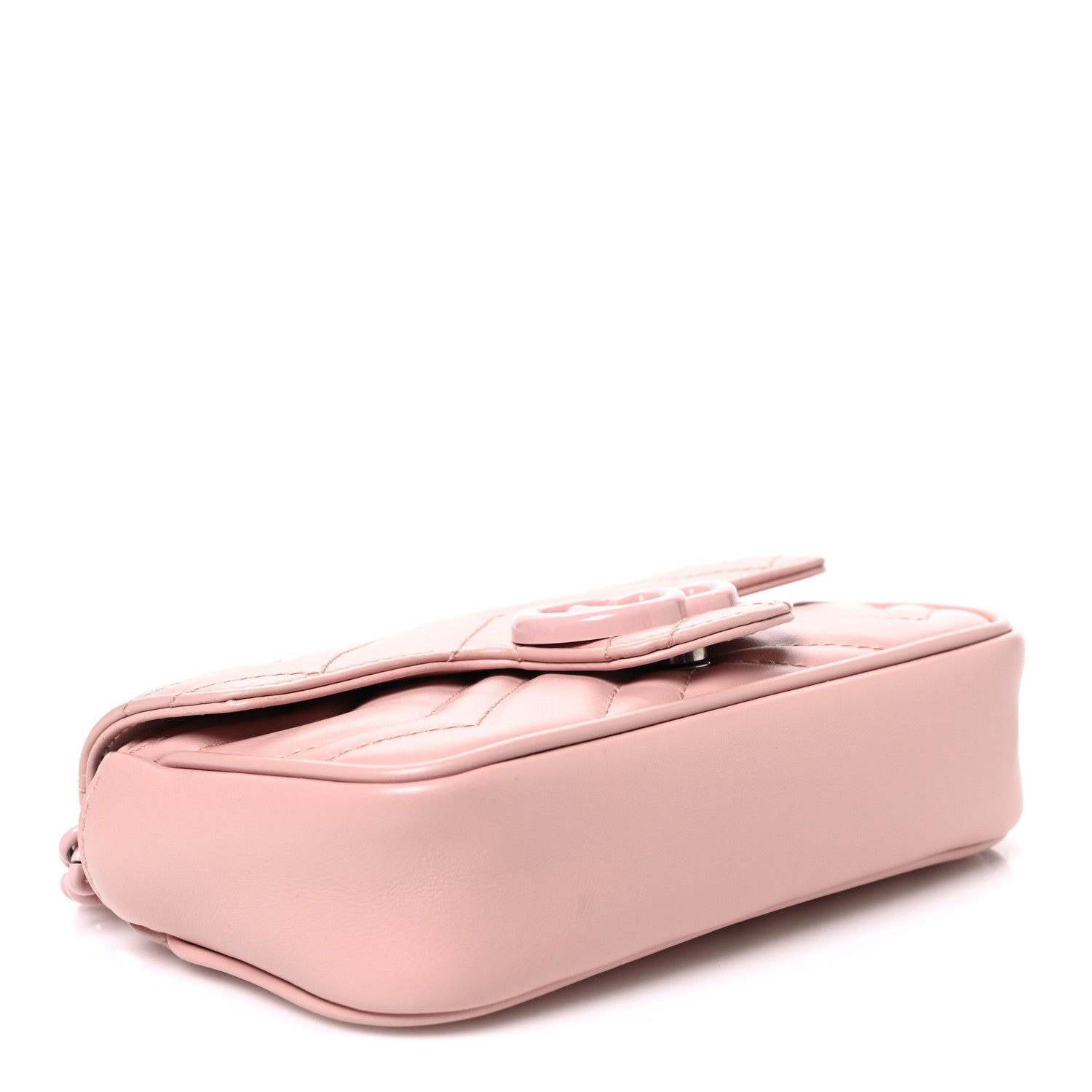 Gucci Calfskin Matelasse Monochrome GG Marmont Chain Belt Bag Perfect Pink 4 of 10
