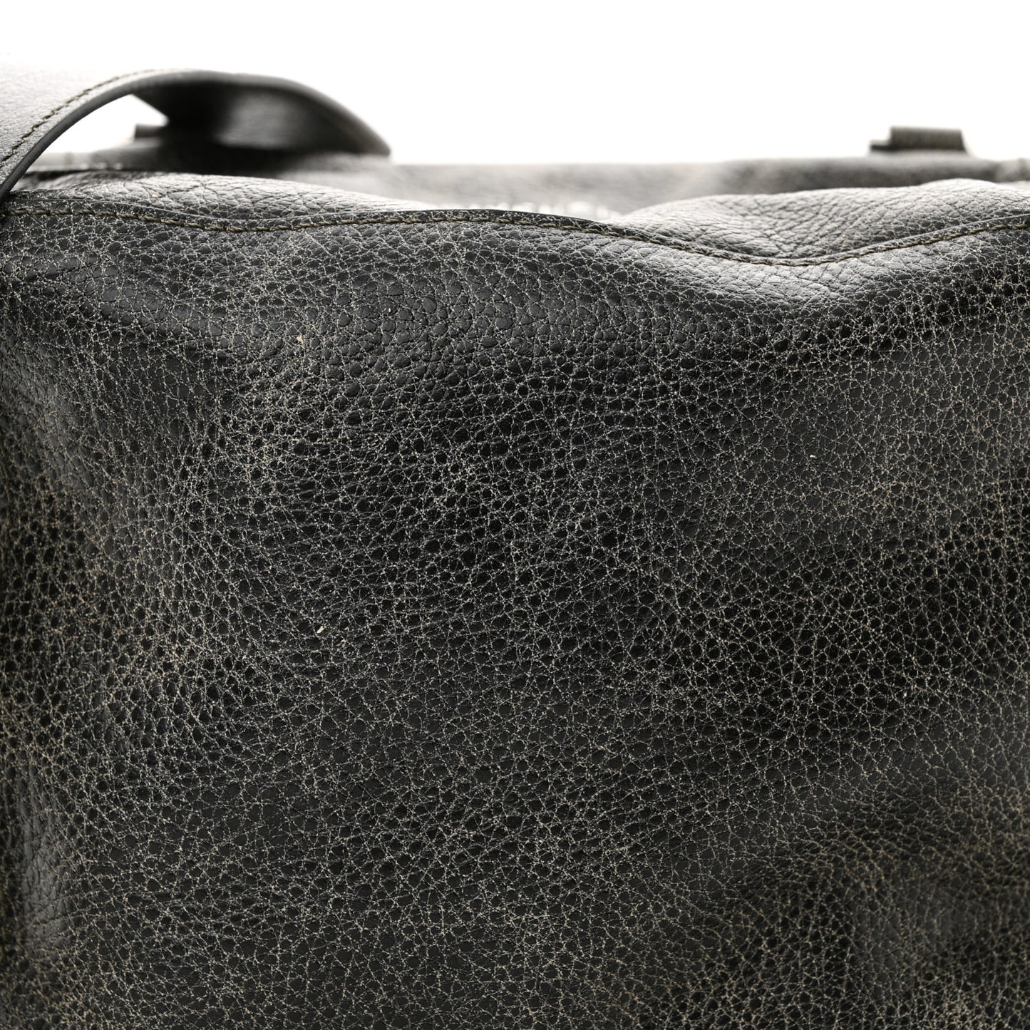 Aged Calfskin Small Pandora Mens Crossbody Black Grey