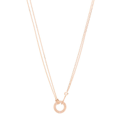 Cartier 18K Pink Gold 1 Diamond 1 Pink Sapphire LOVE Necklace 1 of 5