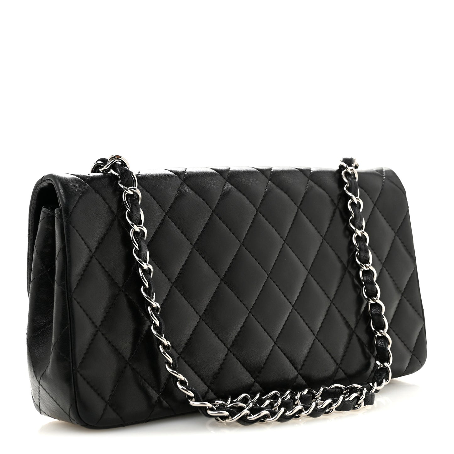 Lambskin Quilted East West Flap Black