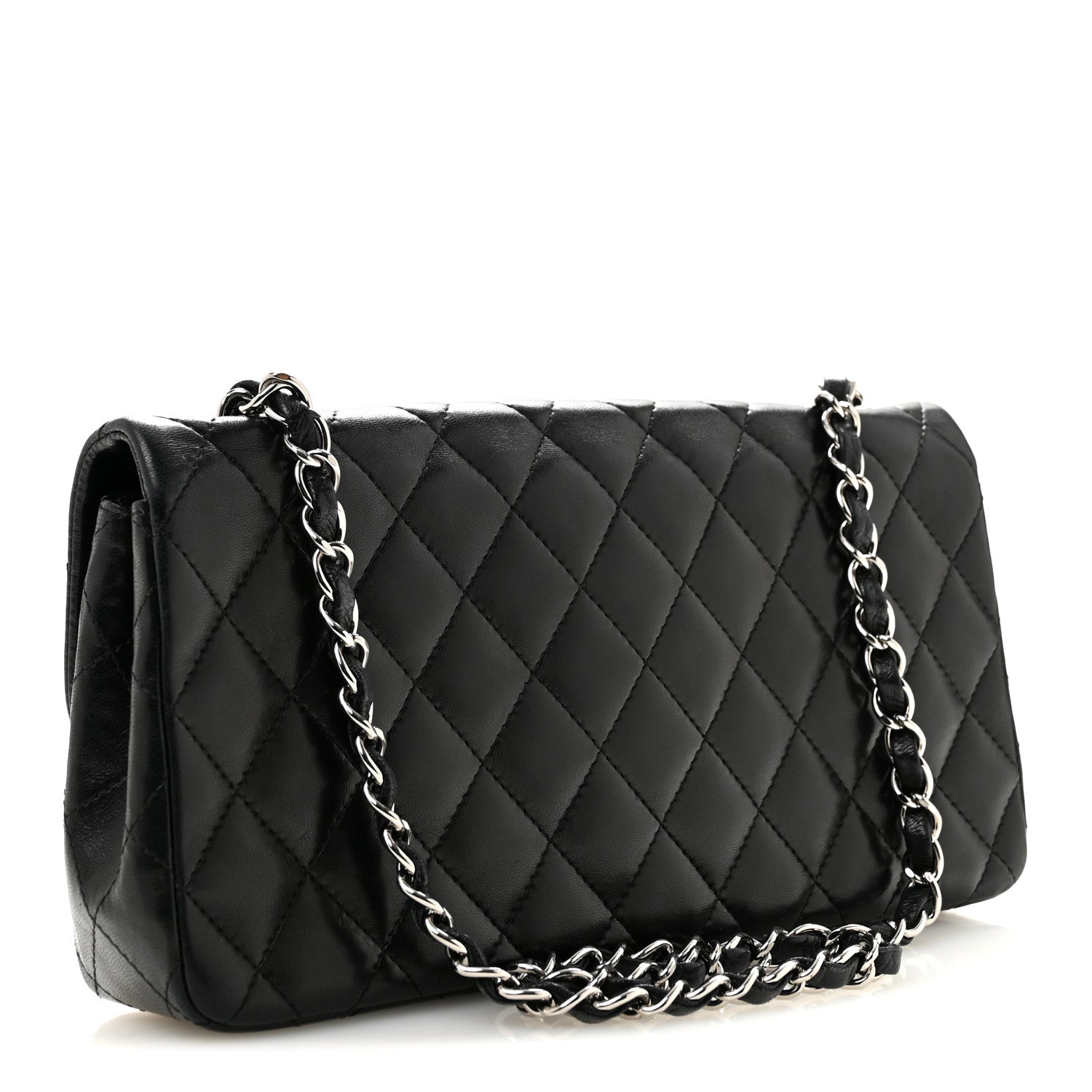 Chanel Lambskin Quilted East West Flap Black 3 of 13