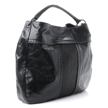 Bottega Veneta Nappa Grommet Oversized Hobo Black 3 of 8