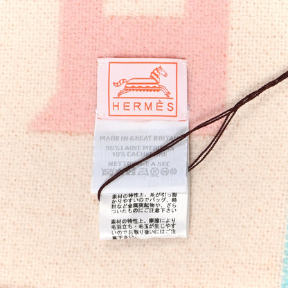 Hermes Wool Cashmere Avalon Epopee Blanket Mandarine Rose 3 of 3