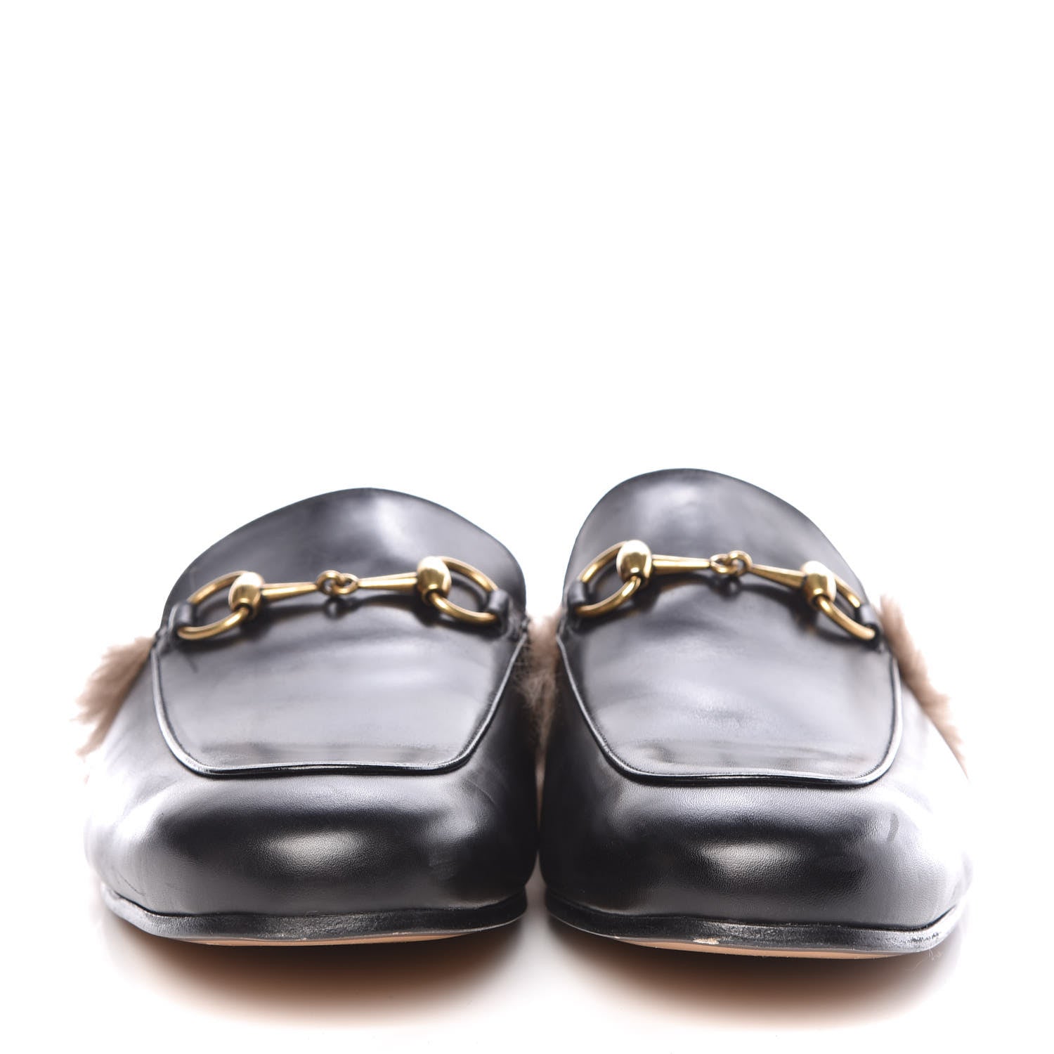 Gucci Calfskin Fur Mens Princetown Slippers 10 Black 2 of 15