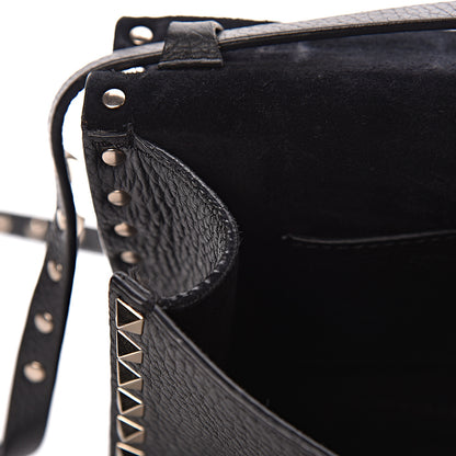 Valentino Garavani Pebbled Calfskin Medium Rockstud Flip Lock Crossbody Bag Black 10 of 14