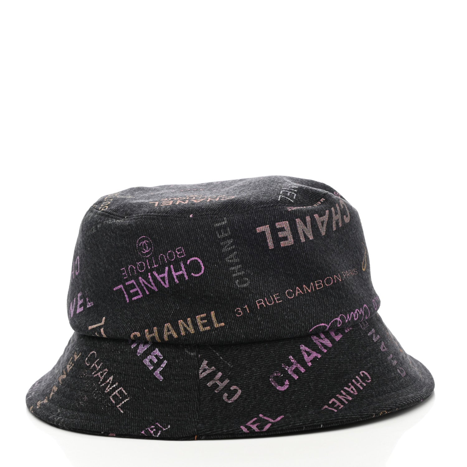 Chanel Denim Mood Cloche Bucket Hat S Black 6 of 8