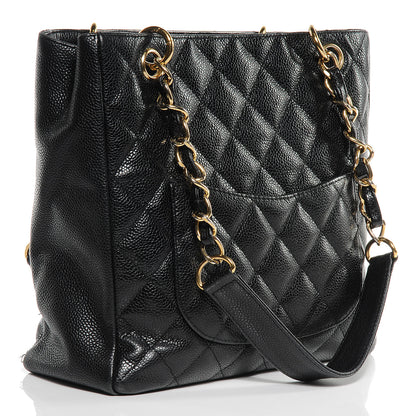 Chanel Caviar Petit Shopping Tote PST Black 3 of 9