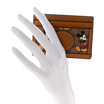Gucci X DISNEY Mini Vintage GG Supreme Monogram Mickey Mouse Card Holder Beige Vintage Sun Oil 2 of 8