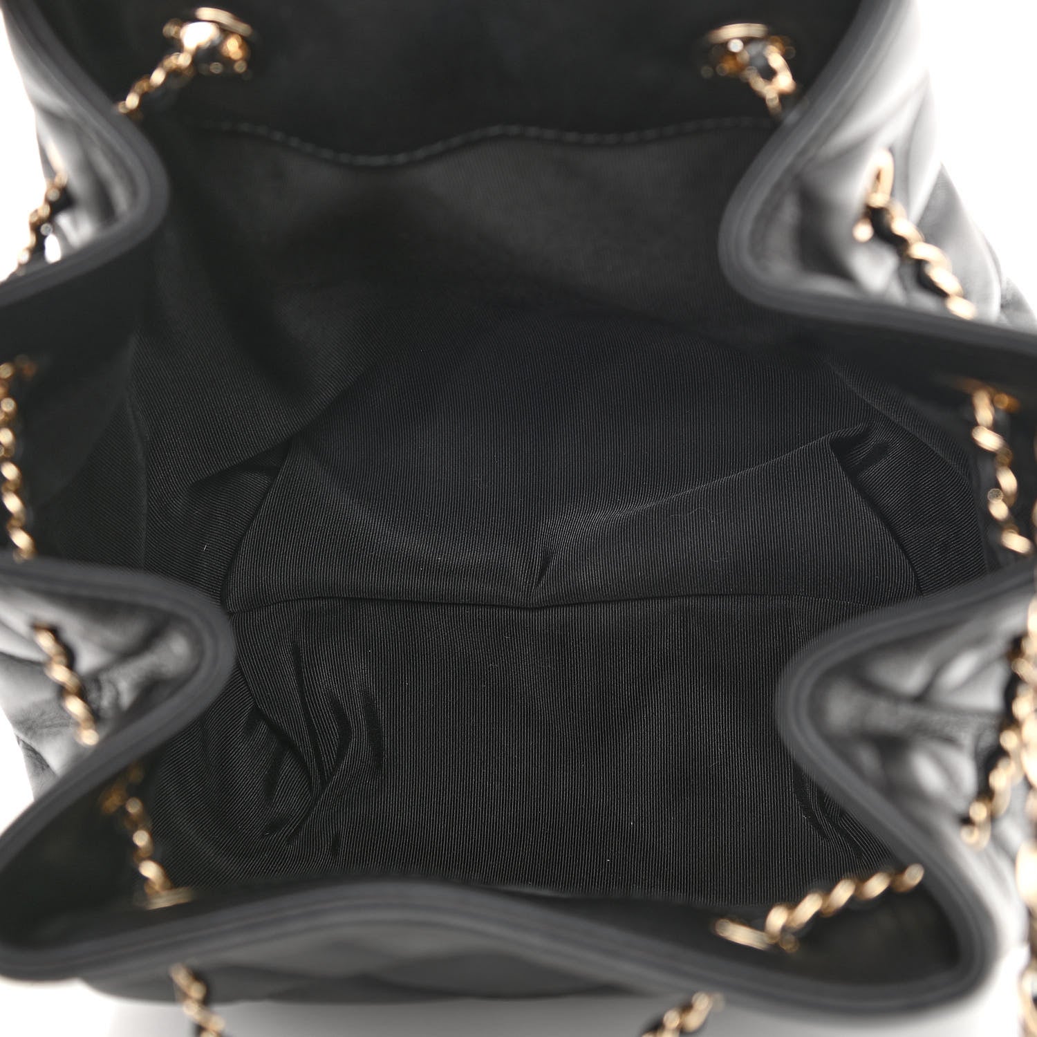 Chanel Lambskin Quilted CC Dweller Drawstring Bucket Bag Black 5 of 10