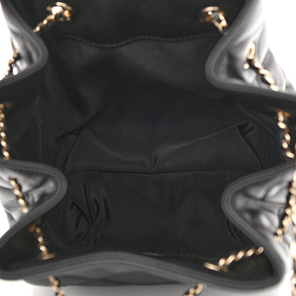 Chanel Lambskin Quilted CC Dweller Drawstring Bucket Bag Black 5 of 10