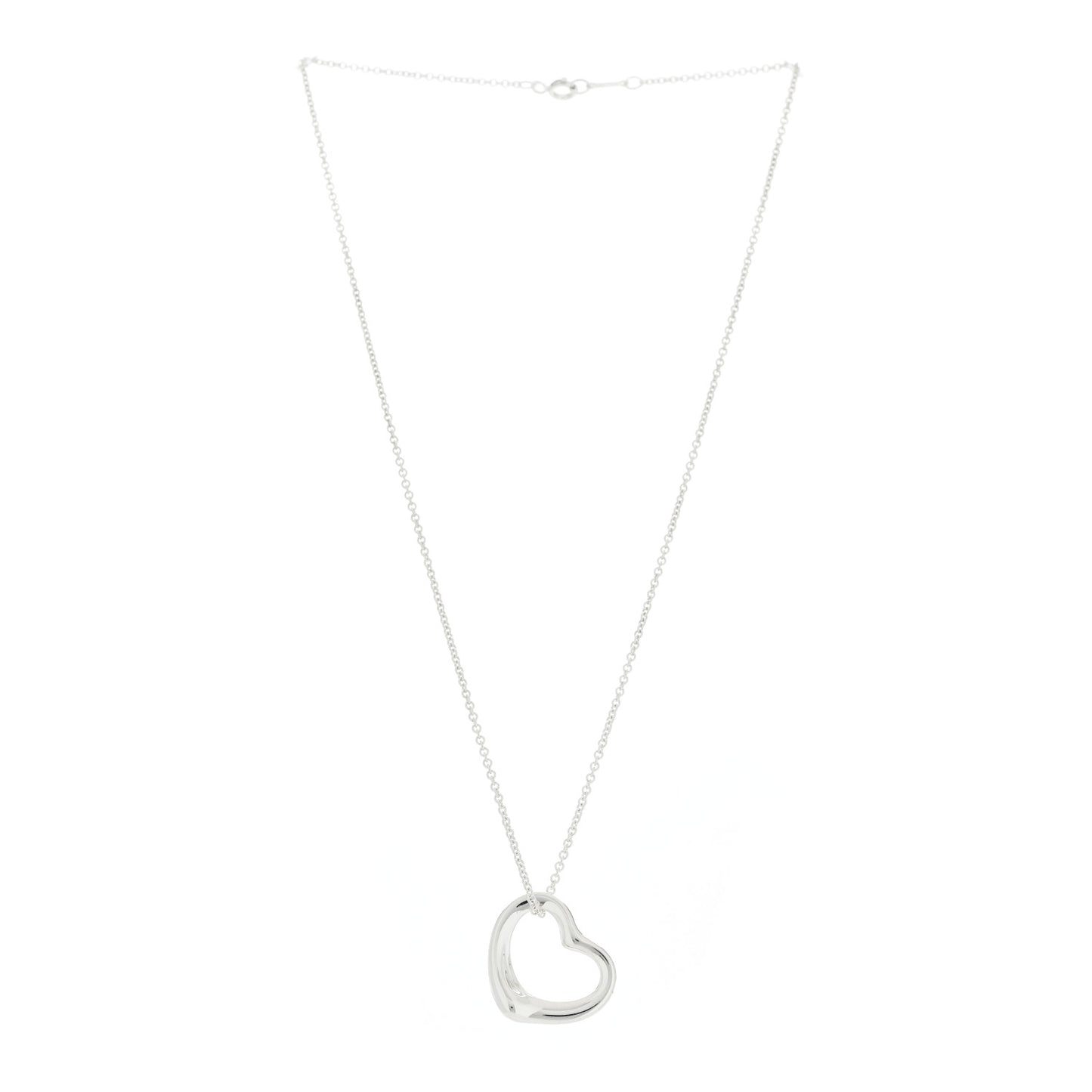 Sterling Silver 22mm Elsa Peretti Open Heart Pendant Necklace