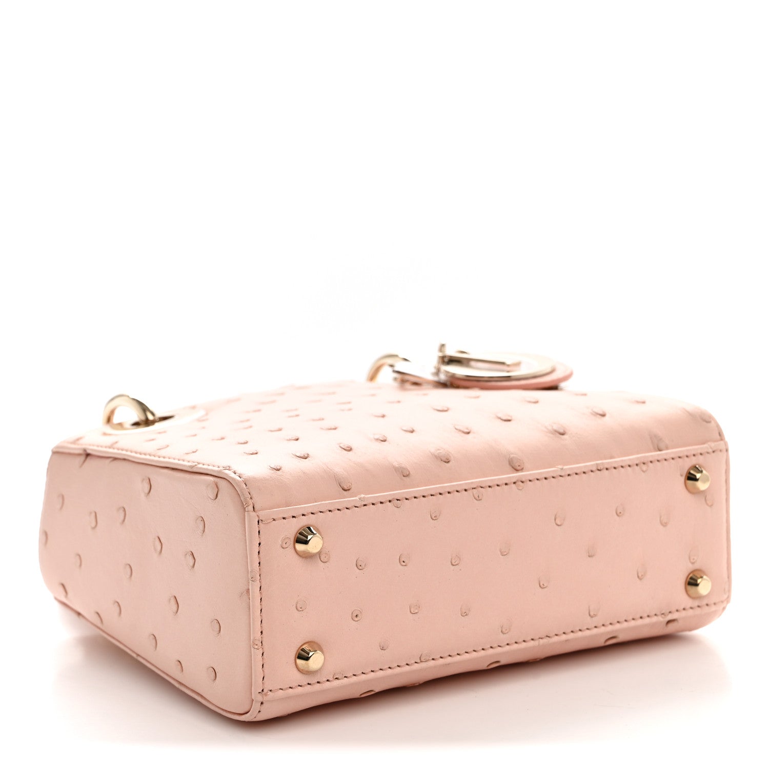Christian Dior Ostrich Mini Lady Dior Light Pink 4 of 9
