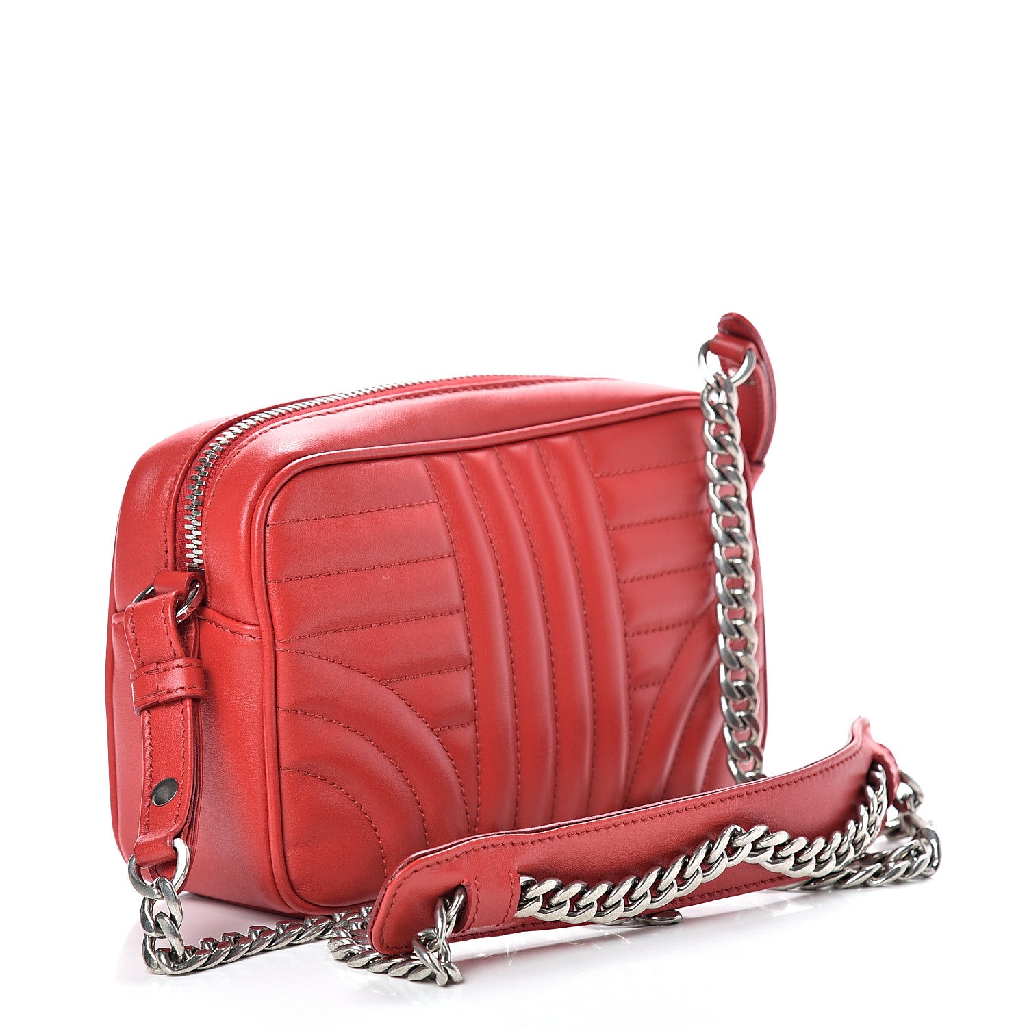 Prada Soft Calfskin Diagramme Crossbody Bag Rosso 2 of 9
