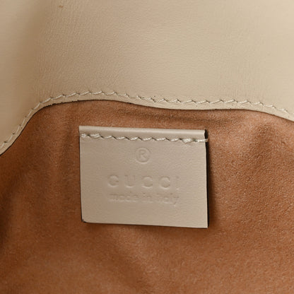 Gucci Calfskin Matelasse Super Mini GG Marmont Shoulder Bag White 6 of 10