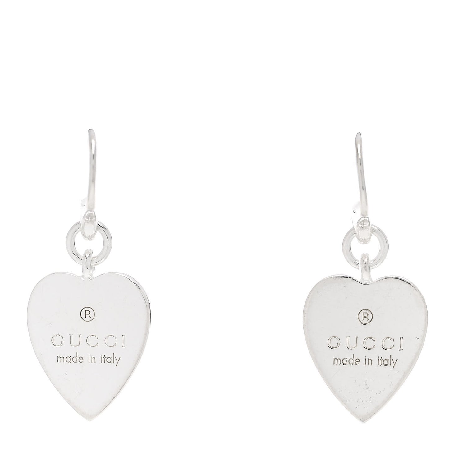 Sterling Silver Trademark Heart Drop Earrings