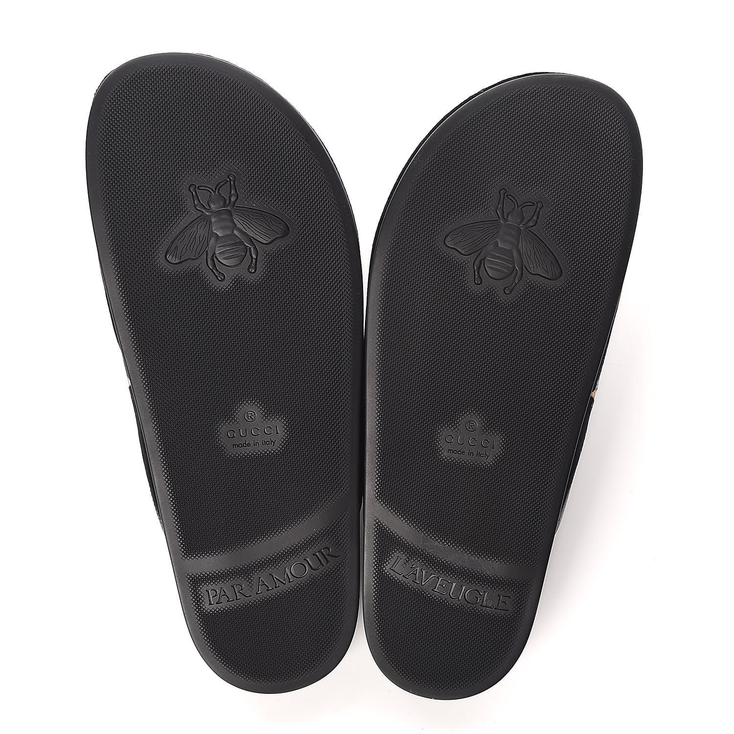 Gucci Softy Velvet Malaga Kid Bee Star Embroidered Womens Horsebit River Slippers 37 Black 5 of 10