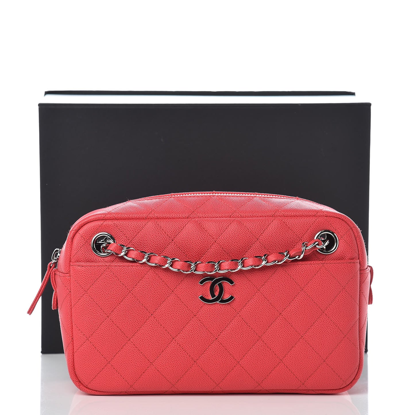 Caviar Quilted Camera Case Dark Pink