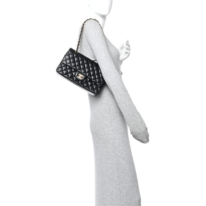 Chanel Lambskin Quilted Medium Double Flap Black 2 of 14