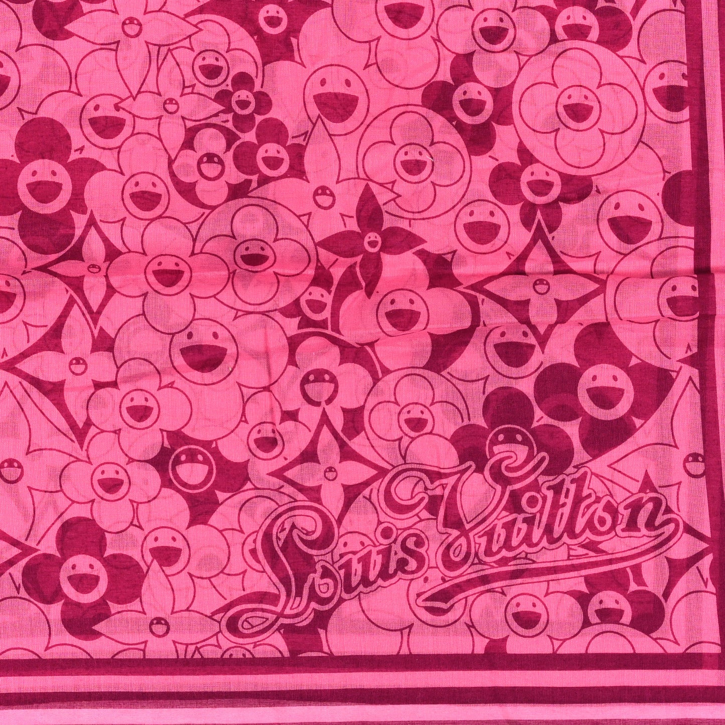 Cotton Takashi Murakami Cosmic Blossom Square Scarf Pink