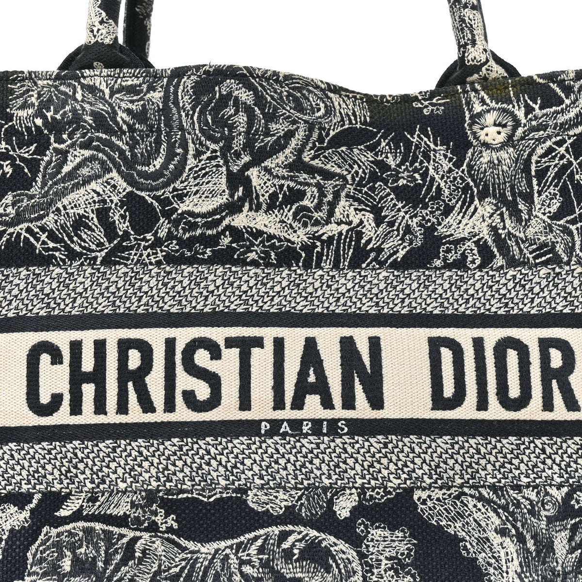 Christian Dior Canvas Embroidered Medium Toile De Jouy Reverse Book Tote Blue 8 of 10