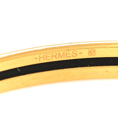 Hermes Enamel Printed Extra Narrow Printed Bracelet 65 Black 4 of 5