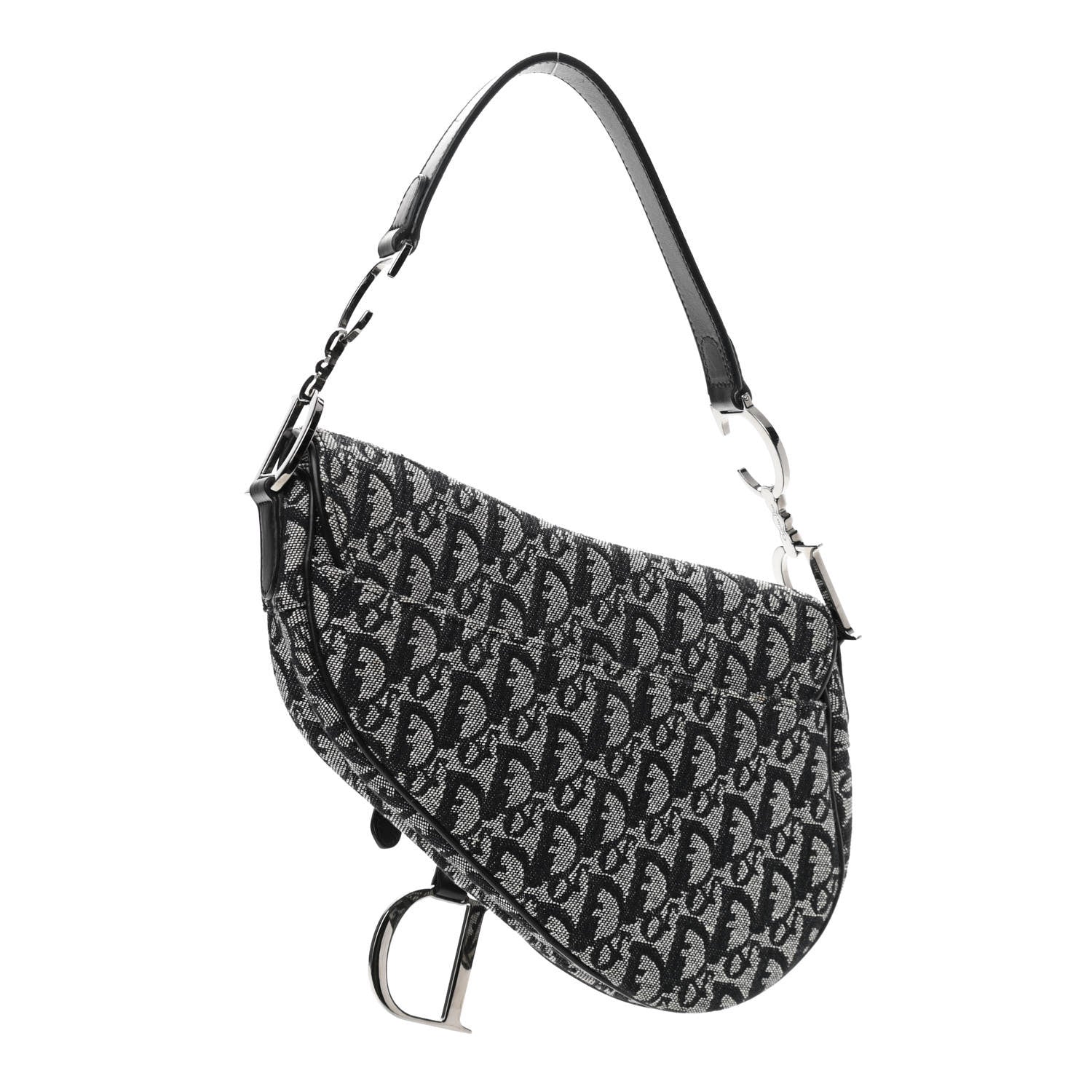 Christian Dior Monogram Saddle Bag Black 3 of 10