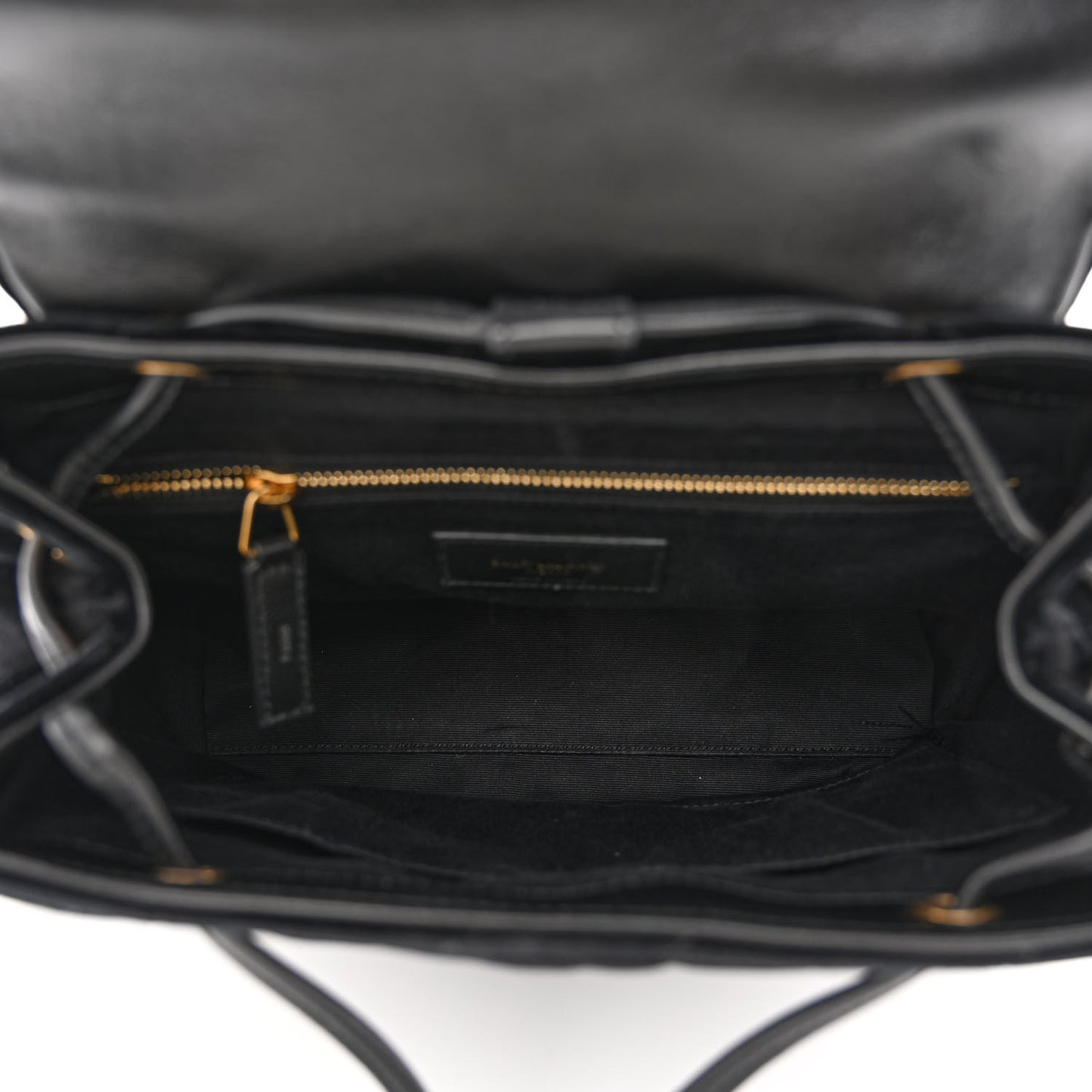 Velvet Y Quilted Monogram Small Loulou Backpack Black