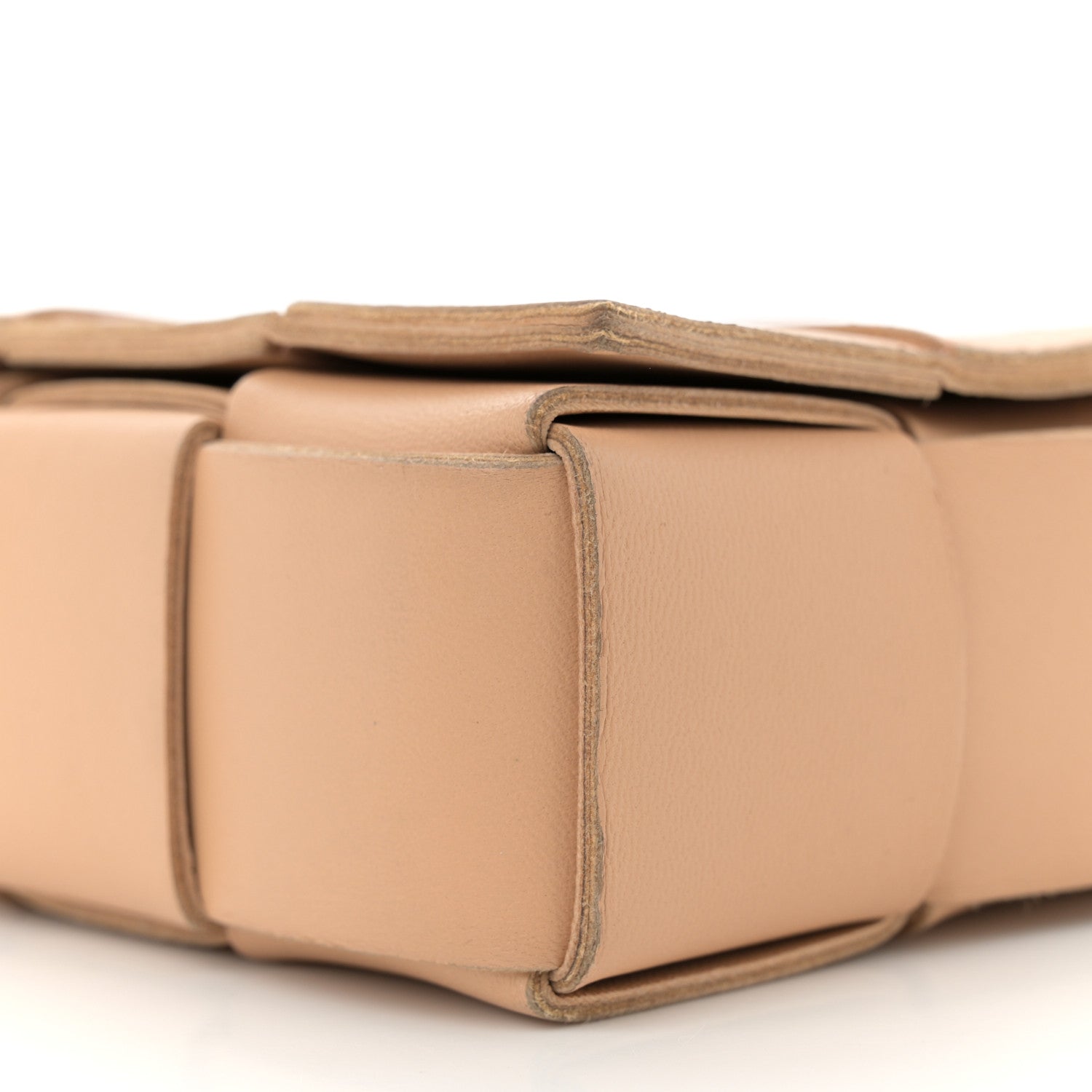 Bottega Veneta Lambskin Maxi Intrecciato Cassette Crossbody Bag Almond 10 of 13