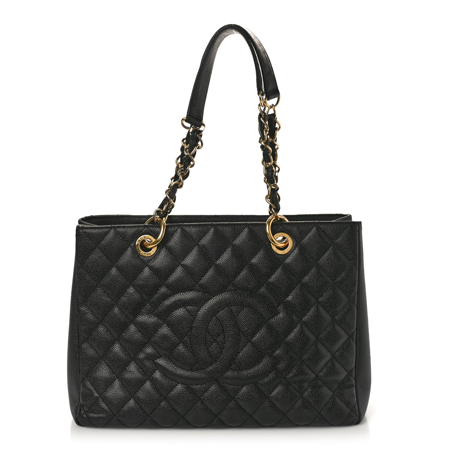 Caviar Quilted Grand Shopping Tote GST Black